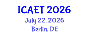 International Conference on Aviation Engineering and Technology (ICAET) July 22, 2026 - Berlin, Germany