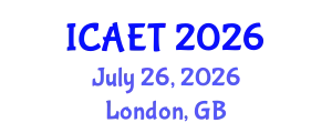 International Conference on Aviation Engineering and Technology (ICAET) July 26, 2026 - London, United Kingdom