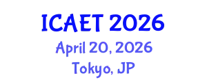 International Conference on Aviation Engineering and Technology (ICAET) April 20, 2026 - Tokyo, Japan