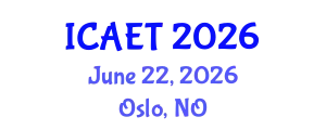 International Conference on Aviation Engineering and Technology (ICAET) June 22, 2026 - Oslo, Norway