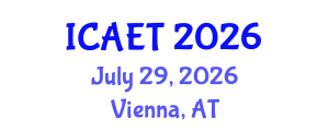 International Conference on Aviation Engineering and Technology (ICAET) July 29, 2026 - Vienna, Austria