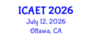 International Conference on Aviation Engineering and Technology (ICAET) July 12, 2026 - Ottawa, Canada