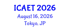 International Conference on Aviation Engineering and Technology (ICAET) August 16, 2026 - Tokyo, Japan
