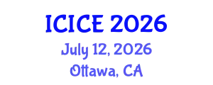 International Conference on Information and Communication Engineering (ICICE) July 12, 2026 - Ottawa, Canada