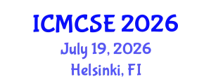 International Conference on Mathematical, Computational Science and Engineering (ICMCSE) July 19, 2026 - Helsinki, Finland