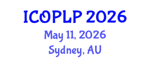 International Conference on Optoelectronics, Photonics and Laser Physics (ICOPLP) May 11, 2026 - Sydney, Australia