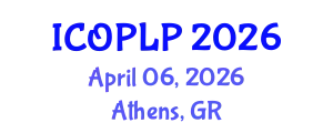International Conference on Optoelectronics, Photonics and Laser Physics (ICOPLP) April 06, 2026 - Athens, Greece
