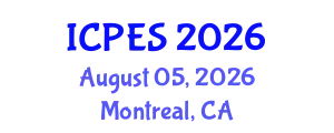 International Conference on Plant and Environmental Sciences (ICPES) August 05, 2026 - Montreal, Canada