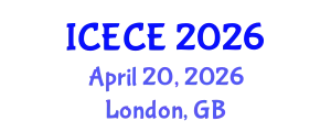 International Conference on Electronics and Communication Engineering (ICECE) April 20, 2026 - London, United Kingdom