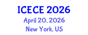 International Conference on Electronics and Communication Engineering (ICECE) April 20, 2026 - New York, United States