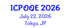 International Conference on Photonics, Optoelectronics and Quantum Electronics (ICPOQE) July 22, 2026 - Tokyo, Japan