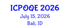 International Conference on Photonics, Optoelectronics and Quantum Electronics (ICPOQE) July 15, 2026 - Bali, Indonesia