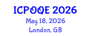 International Conference on Photonics, Optoelectronics and Quantum Electronics (ICPOQE) May 18, 2026 - London, United Kingdom