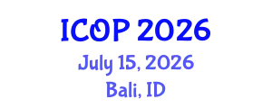 International Conference on Optics and Photonics (ICOP) July 15, 2026 - Bali, Indonesia