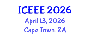 International Conference on Ecological and Environmental Engineering (ICEEE) April 13, 2026 - Cape Town, South Africa