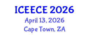 International Conference on Energy, Environmental and Chemical Engineering (ICEECE) April 13, 2026 - Cape Town, South Africa
