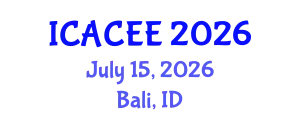 International Conference on Architectural, Civil and Environmental Engineering (ICACEE) July 15, 2026 - Bali, Indonesia