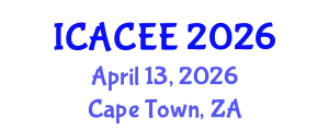 International Conference on Architectural, Civil and Environmental Engineering (ICACEE) April 13, 2026 - Cape Town, South Africa