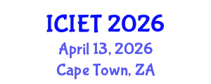 International Conference on Imaging Engineering and Technology (ICIET) April 13, 2026 - Cape Town, South Africa