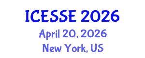 International Conference on Earth and Space Sciences and Engineering (ICESSE) April 20, 2026 - New York, United States