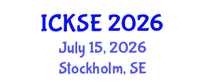 International Conference on Knowledge and Software Engineering (ICKSE) July 15, 2026 - Stockholm, Sweden