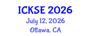 International Conference on Knowledge and Software Engineering (ICKSE) July 12, 2026 - Ottawa, Canada