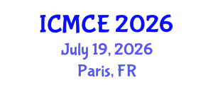 International Conference on Mechatronics and Control Engineering (ICMCE) July 19, 2026 - Paris, France