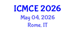 International Conference on Mechatronics and Control Engineering (ICMCE) May 04, 2026 - Rome, Italy