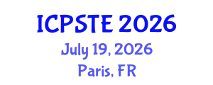 International Conference on Pharmaceutical Science, Technology and Engineering (ICPSTE) July 19, 2026 - Paris, France