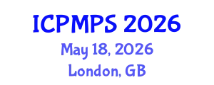 International Conference on Pharmacology, Medicinal and Pharmaceutical Sciences (ICPMPS) May 18, 2026 - London, United Kingdom