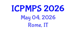 International Conference on Pharmacology, Medicinal and Pharmaceutical Sciences (ICPMPS) May 04, 2026 - Rome, Italy
