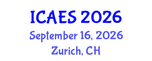 International Conference on Agriculture and Environmental Systems (ICAES) September 16, 2026 - Zurich, Switzerland