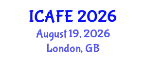 International Conference on Agricultural and Food Engineering (ICAFE) August 19, 2026 - London, United Kingdom