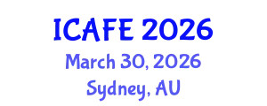 International Conference on Agricultural and Food Engineering (ICAFE) March 30, 2026 - Sydney, Australia