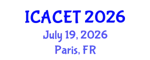 International Conference on Advances in Computer Engineering and Technology (ICACET) July 19, 2026 - Paris, France