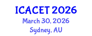 International Conference on Advances in Computer Engineering and Technology (ICACET) March 30, 2026 - Sydney, Australia