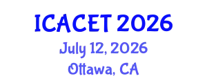 International Conference on Advances in Computer Engineering and Technology (ICACET) July 12, 2026 - Ottawa, Canada
