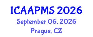 International Conference on Advances in Applied Physics and Materials Science (ICAAPMS) September 06, 2026 - Prague, Czechia