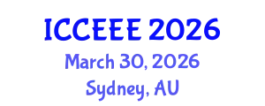 International Conference on Chemical, Ecological and Environmental Engineering (ICCEEE) March 30, 2026 - Sydney, Australia