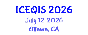 International Conference on Engineering and Quantum Information Sciences (ICEQIS) July 12, 2026 - Ottawa, Canada