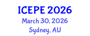 International Conference on Electrical and Power Engineering (ICEPE) March 30, 2026 - Sydney, Australia