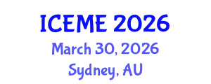 International Conference on Energy and Mining Engineering (ICEME) March 30, 2026 - Sydney, Australia