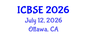 International Conference on Building Science and Engineering (ICBSE) July 12, 2026 - Ottawa, Canada