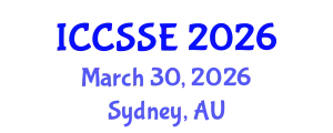 International Conference on Computer Science and Software Engineering (ICCSSE) March 30, 2026 - Sydney, Australia