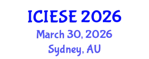 International Conference on Industrial Electronics and Systems Engineering (ICIESE) March 30, 2026 - Sydney, Australia