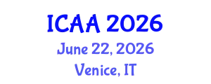 International Conference on Aeronautics and Astronautics (ICAA) June 22, 2026 - Venice, Italy