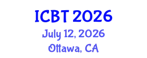 International Conference on Biotechnology (ICBT) July 12, 2026 - Ottawa, Canada