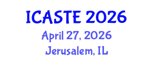 International Conference on Agricultural Science, Technology and Engineering (ICASTE) April 27, 2026 - Jerusalem, Israel
