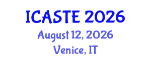 International Conference on Agricultural Science, Technology and Engineering (ICASTE) August 12, 2026 - Venice, Italy