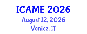 International Conference on Automation and Mechatronics Engineering (ICAME) August 12, 2026 - Venice, Italy